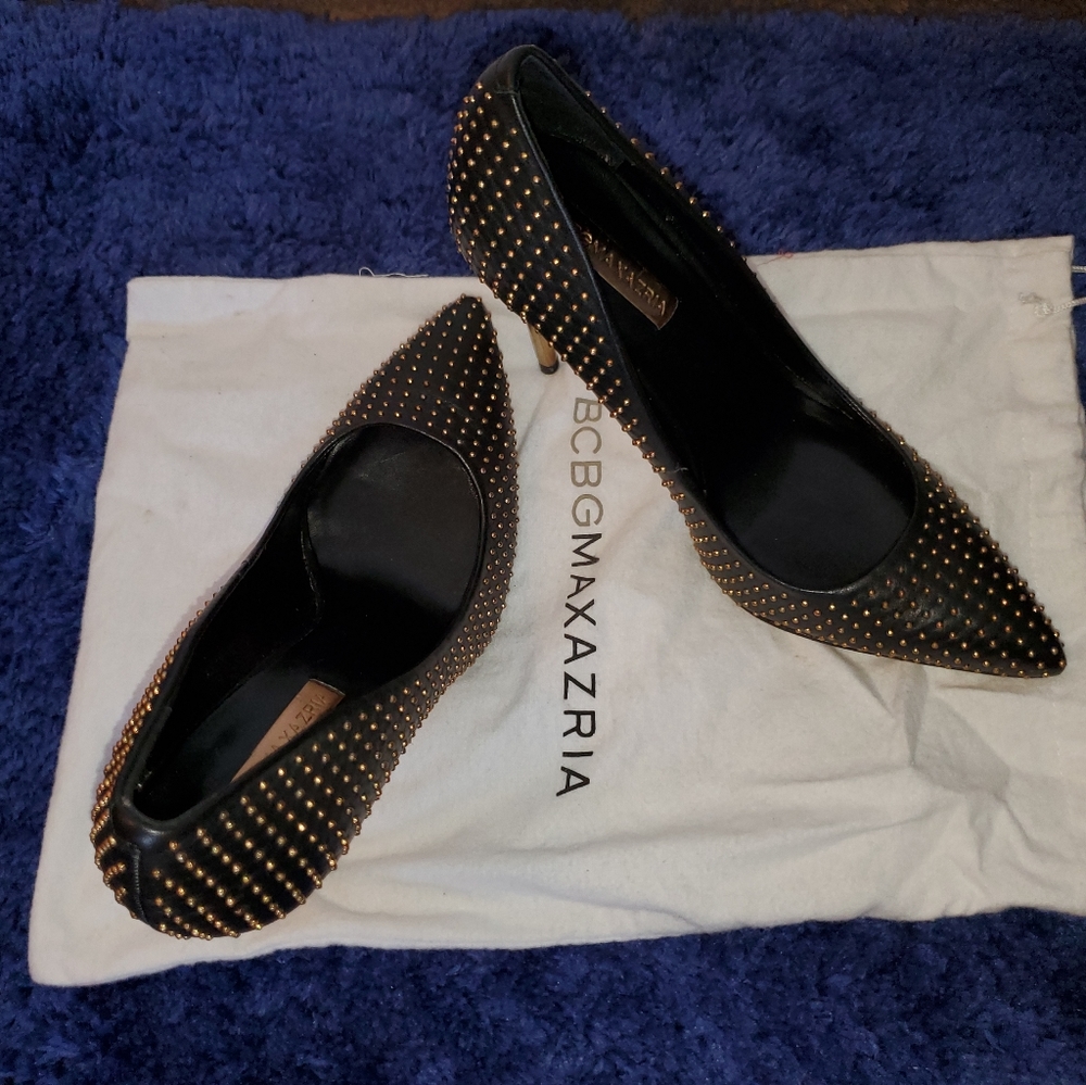 BCBG MA-ASTRED BLACK SPORT CALF HEELS - Picture 3 of 6